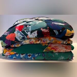 LOGO BY LORI GOLDSTEIN BUNDLE OF 4X FLORAL WITH POCKETS TUNIC BLOUSES